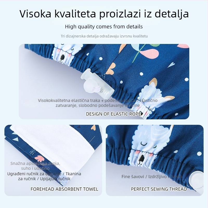 Unisex kirurška kapa od pamuka, ravni vrh, kružni dizajn, tiskano logotip, minimalistički klinički stil