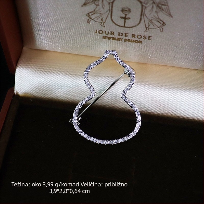 Ženska broš s cirkon kamenjem, retro elegantan stil, oblik cvijeta, elektroplatiranje, dekorativni dodatak za odjeću