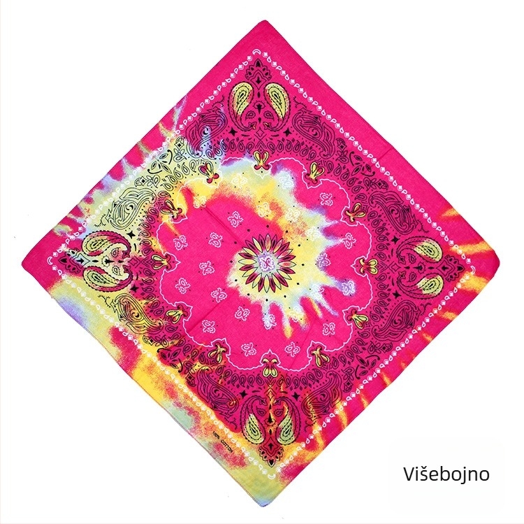 Turban, 100% pamuk, geometrijski uzorak, jednostavno tkanje, kvadratni stil, otisak