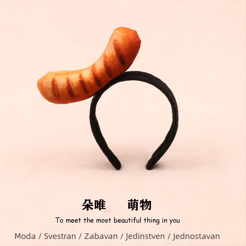 Ukosnica za kosu s plišanim motivima hrane - hot dog, kruh, kupus, voće i povrće za djecu (proljeće 2023)