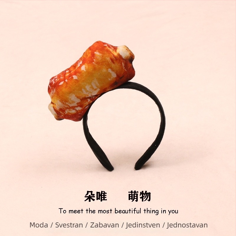 Ukosnica za kosu s plišanim motivima hrane - hot dog, kruh, kupus, voće i povrće za djecu (proljeće 2023)