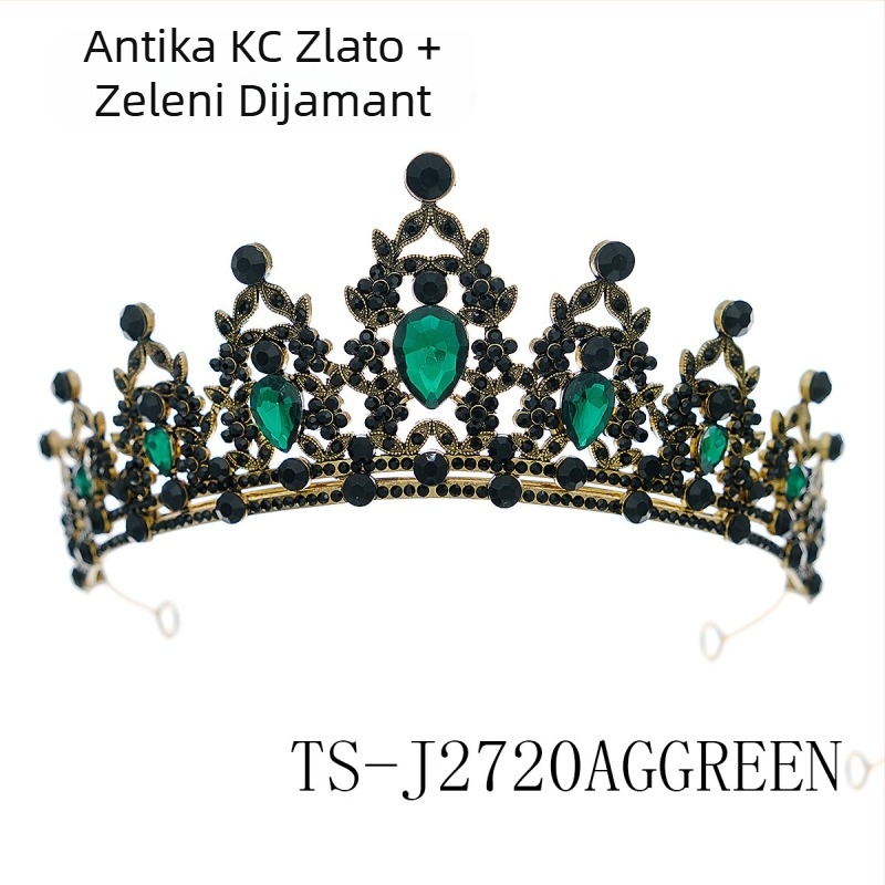Krunica za kosu za vjenčanje – Mianino legura s ametistnim kristalom, retro stil, elektropliranje