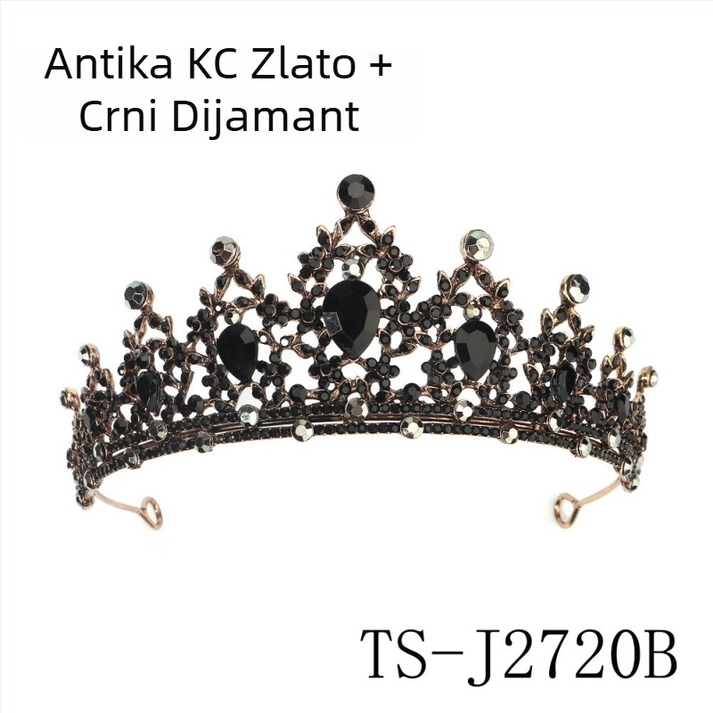 Krunica za kosu za vjenčanje – Mianino legura s ametistnim kristalom, retro stil, elektropliranje