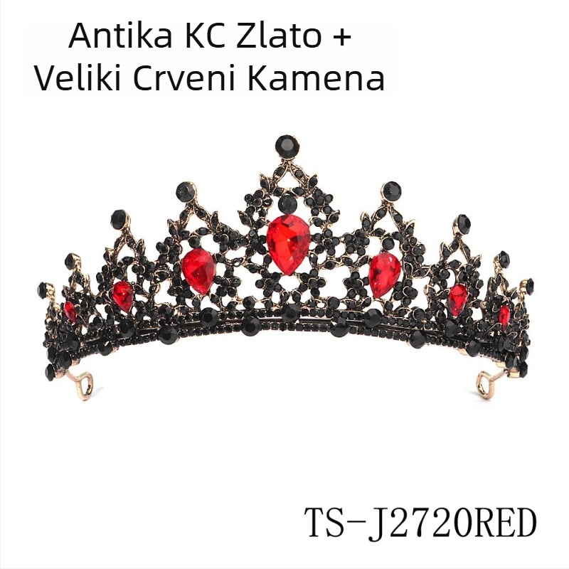 Krunica za kosu za vjenčanje – Mianino legura s ametistnim kristalom, retro stil, elektropliranje