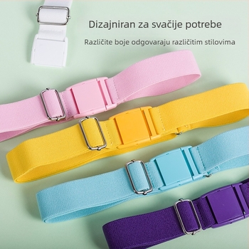Elastični pojas s plastičnom kopčom, podesiva duljina, svestran i moderan unisex jednobojni dizajn