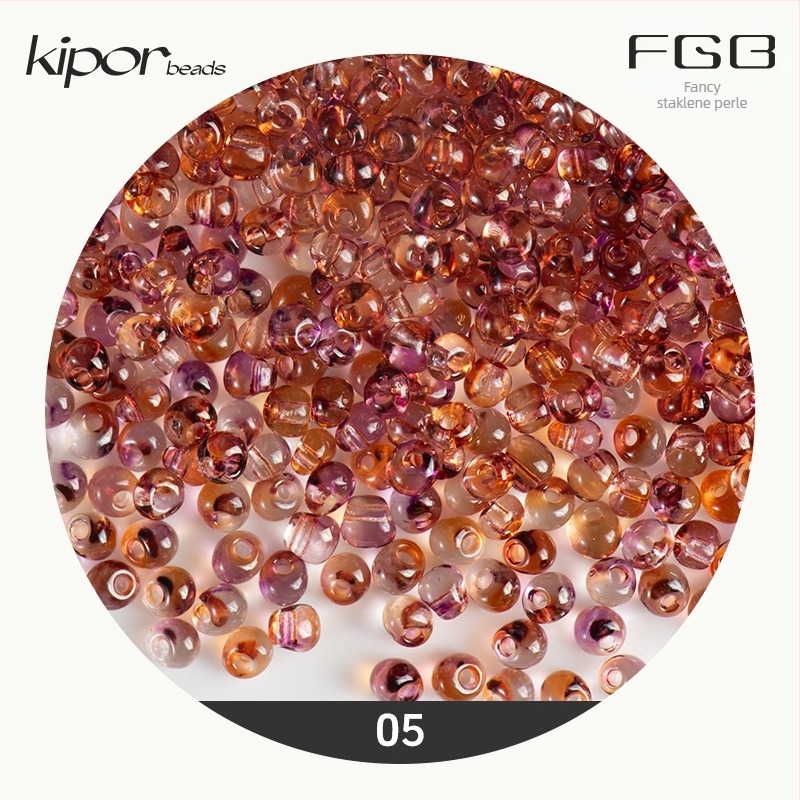 FGB višebojne staklene perle promjera 4 mm, dvobojne gradijentne kapljice za DIY nakit, prozirne miješane perle