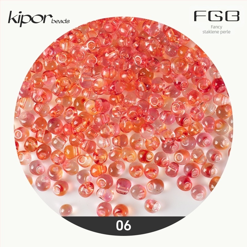 FGB višebojne staklene perle promjera 4 mm, dvobojne gradijentne kapljice za DIY nakit, prozirne miješane perle