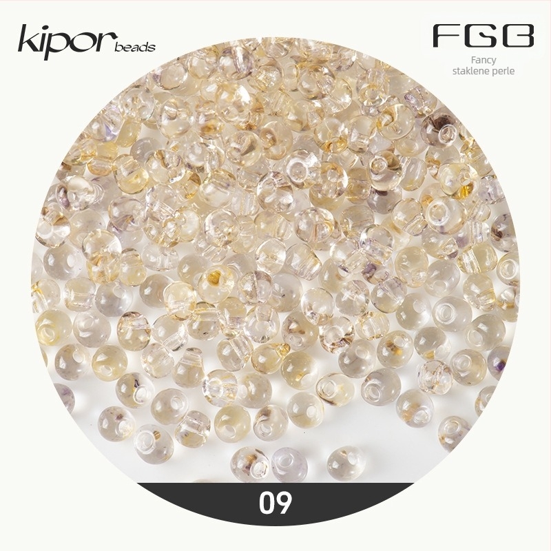 FGB višebojne staklene perle promjera 4 mm, dvobojne gradijentne kapljice za DIY nakit, prozirne miješane perle