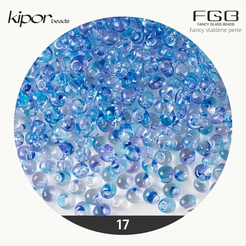 FGB višebojne staklene perle promjera 4 mm, dvobojne gradijentne kapljice za DIY nakit, prozirne miješane perle