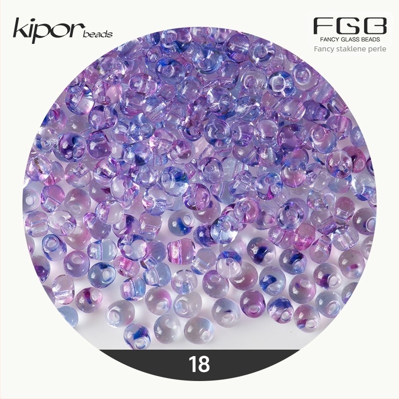 FGB višebojne staklene perle promjera 4 mm, dvobojne gradijentne kapljice za DIY nakit, prozirne miješane perle