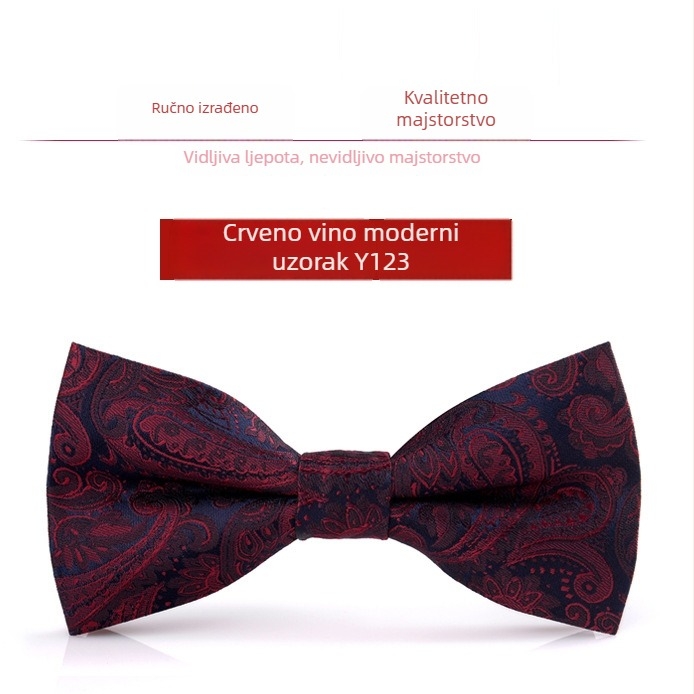 Bow tie za muškarce – korejski stil, ravna glava, Jacquard tkanina, poliester vlakno, monokromatski uzorak