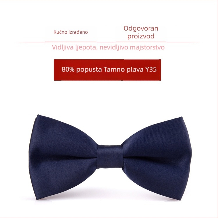 Bow tie za muškarce – korejski stil, ravna glava, Jacquard tkanina, poliester vlakno, monokromatski uzorak