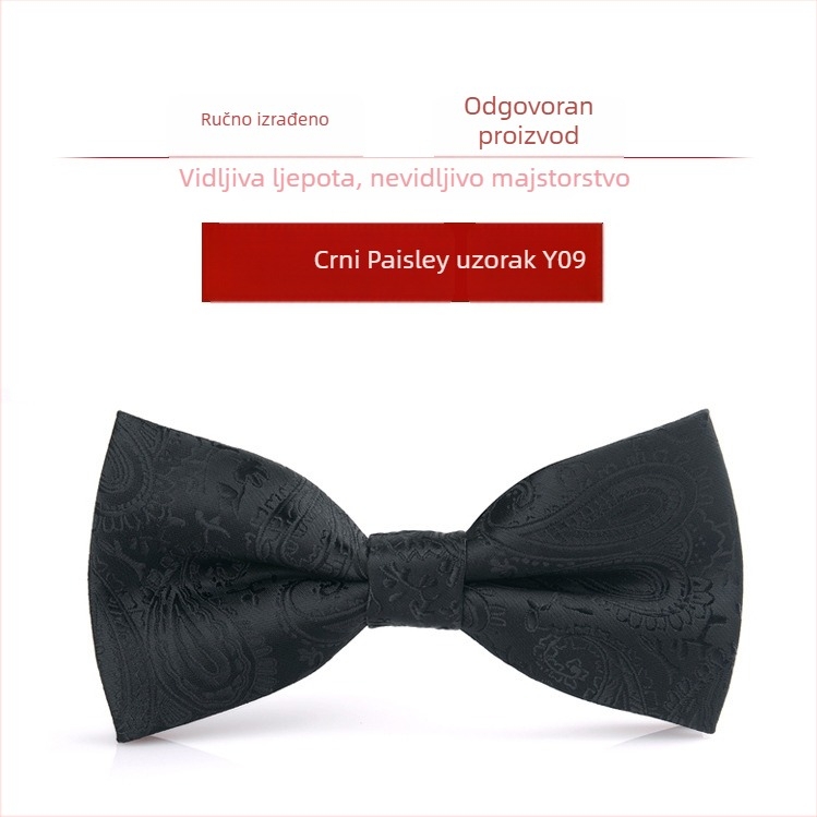 Bow tie za muškarce – korejski stil, ravna glava, Jacquard tkanina, poliester vlakno, monokromatski uzorak
