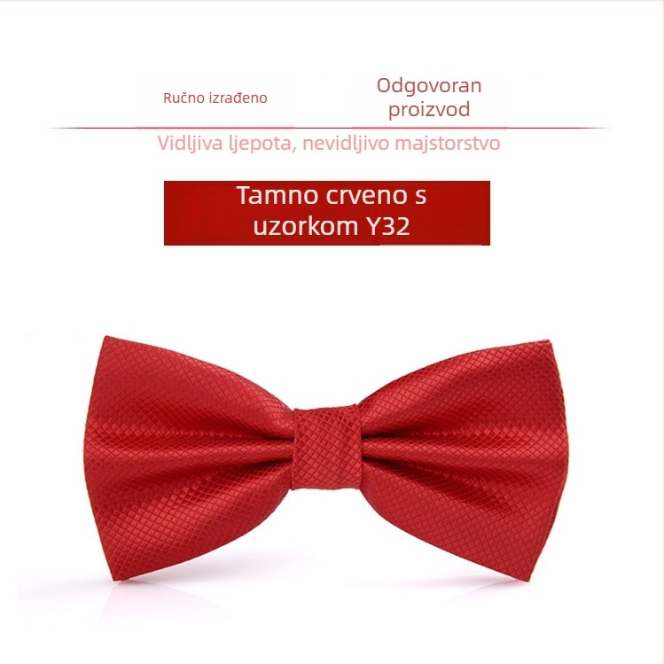 Bow tie za muškarce – korejski stil, ravna glava, Jacquard tkanina, poliester vlakno, monokromatski uzorak
