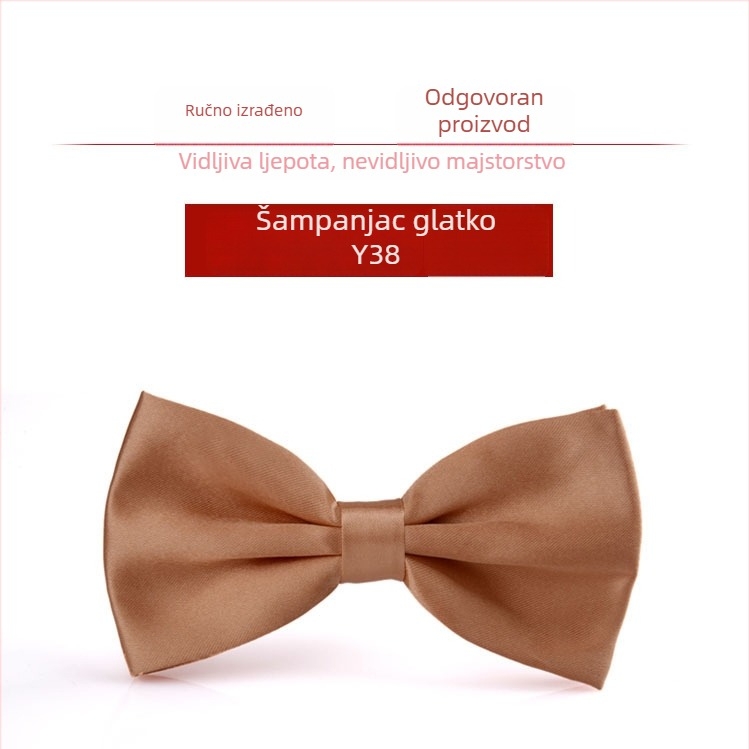 Bow tie za muškarce – korejski stil, ravna glava, Jacquard tkanina, poliester vlakno, monokromatski uzorak