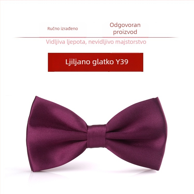Bow tie za muškarce – korejski stil, ravna glava, Jacquard tkanina, poliester vlakno, monokromatski uzorak