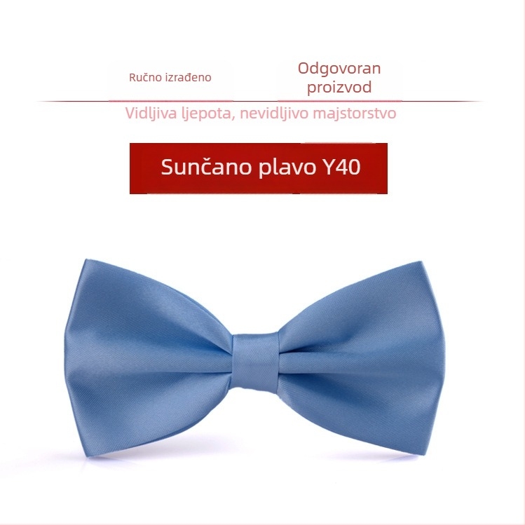 Bow tie za muškarce – korejski stil, ravna glava, Jacquard tkanina, poliester vlakno, monokromatski uzorak