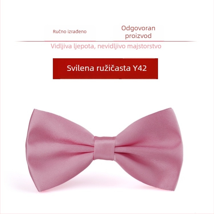 Bow tie za muškarce – korejski stil, ravna glava, Jacquard tkanina, poliester vlakno, monokromatski uzorak
