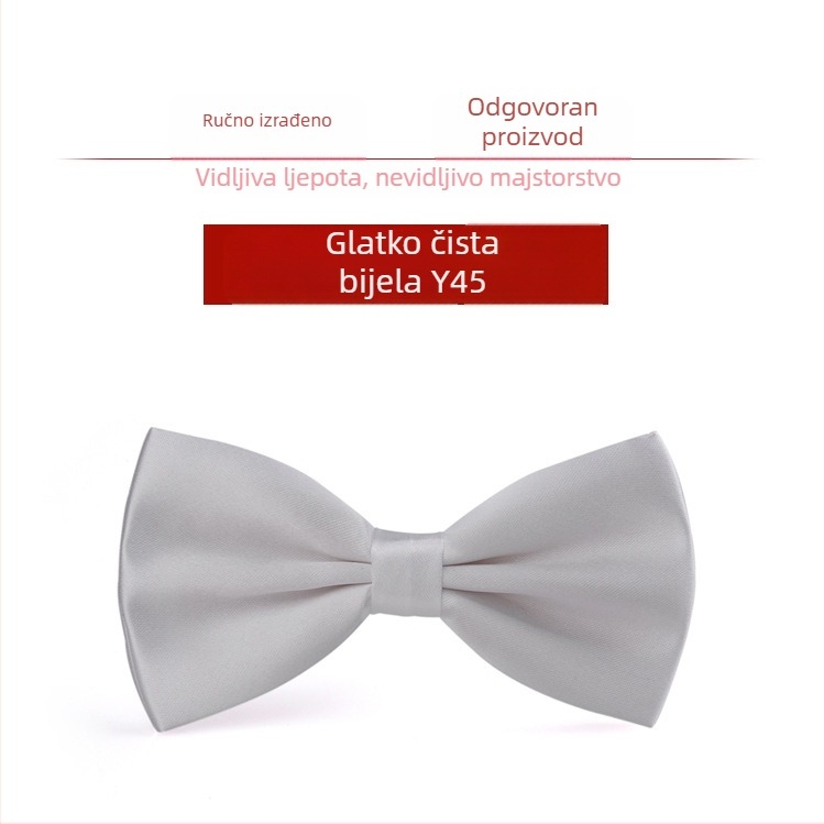 Bow tie za muškarce – korejski stil, ravna glava, Jacquard tkanina, poliester vlakno, monokromatski uzorak
