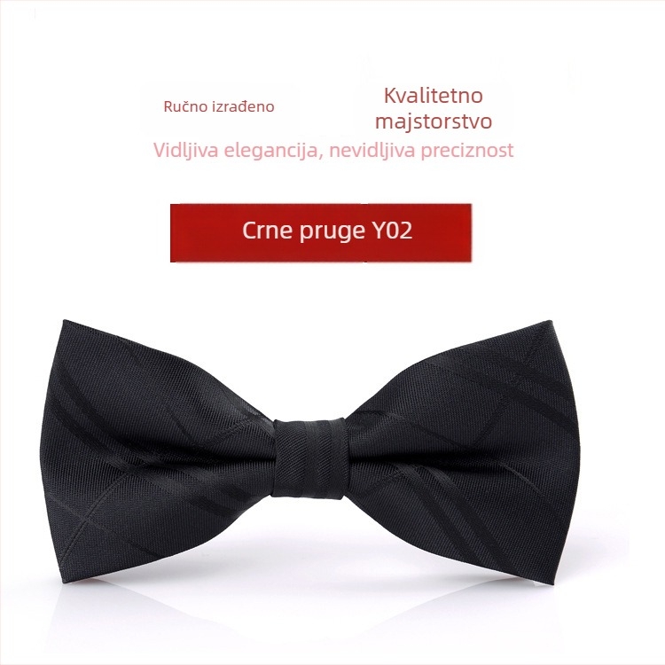 Bow tie za muškarce – korejski stil, ravna glava, Jacquard tkanina, poliester vlakno, monokromatski uzorak