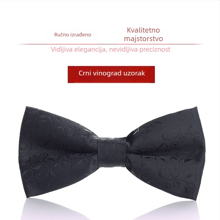 Bow tie za muškarce – korejski stil, ravna glava, Jacquard tkanina, poliester vlakno, monokromatski uzorak