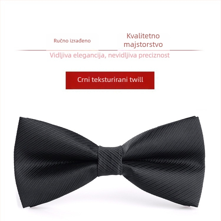 Bow tie za muškarce – korejski stil, ravna glava, Jacquard tkanina, poliester vlakno, monokromatski uzorak