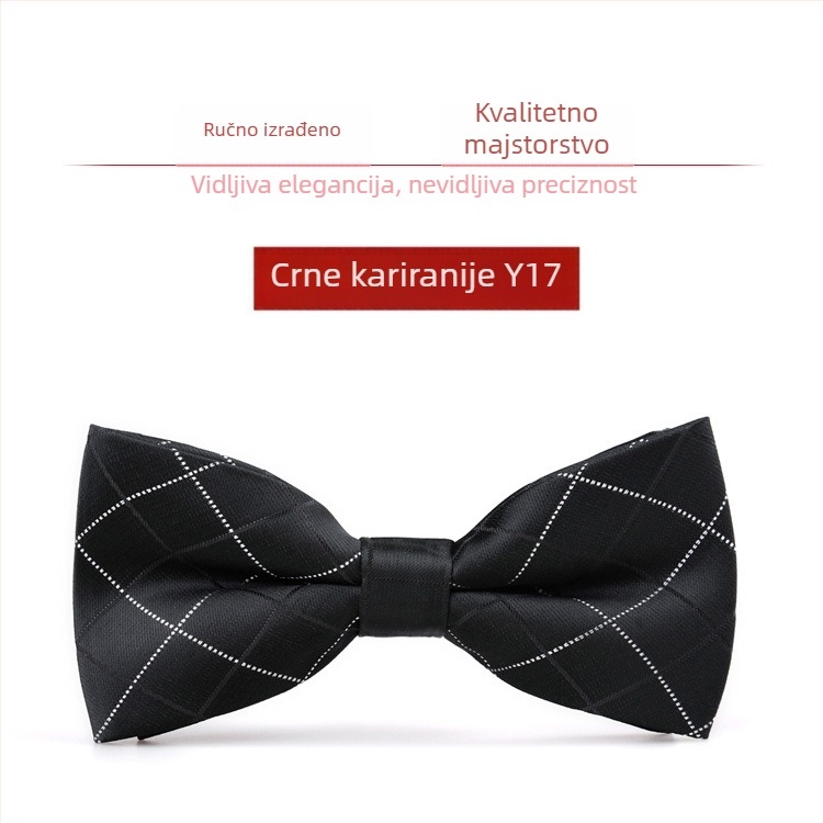 Bow tie za muškarce – korejski stil, ravna glava, Jacquard tkanina, poliester vlakno, monokromatski uzorak