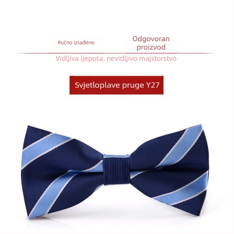 Bow tie za muškarce – korejski stil, ravna glava, Jacquard tkanina, poliester vlakno, monokromatski uzorak