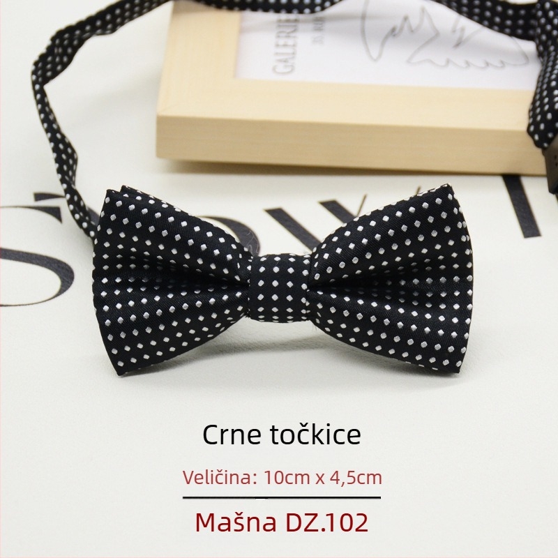 Dječja leptir-mašna s točkastim uzorkom, korejski stil, žakard tkanina, poliester materijal