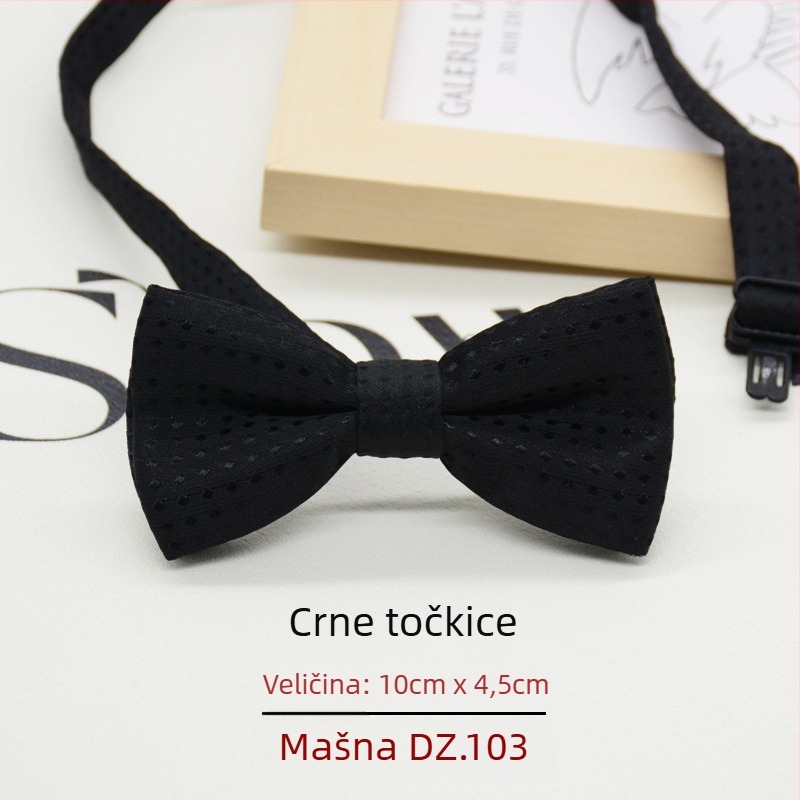 Dječja leptir-mašna s točkastim uzorkom, korejski stil, žakard tkanina, poliester materijal