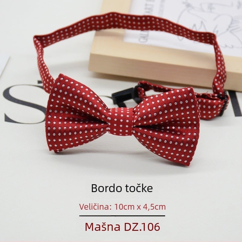 Dječja leptir-mašna s točkastim uzorkom, korejski stil, žakard tkanina, poliester materijal