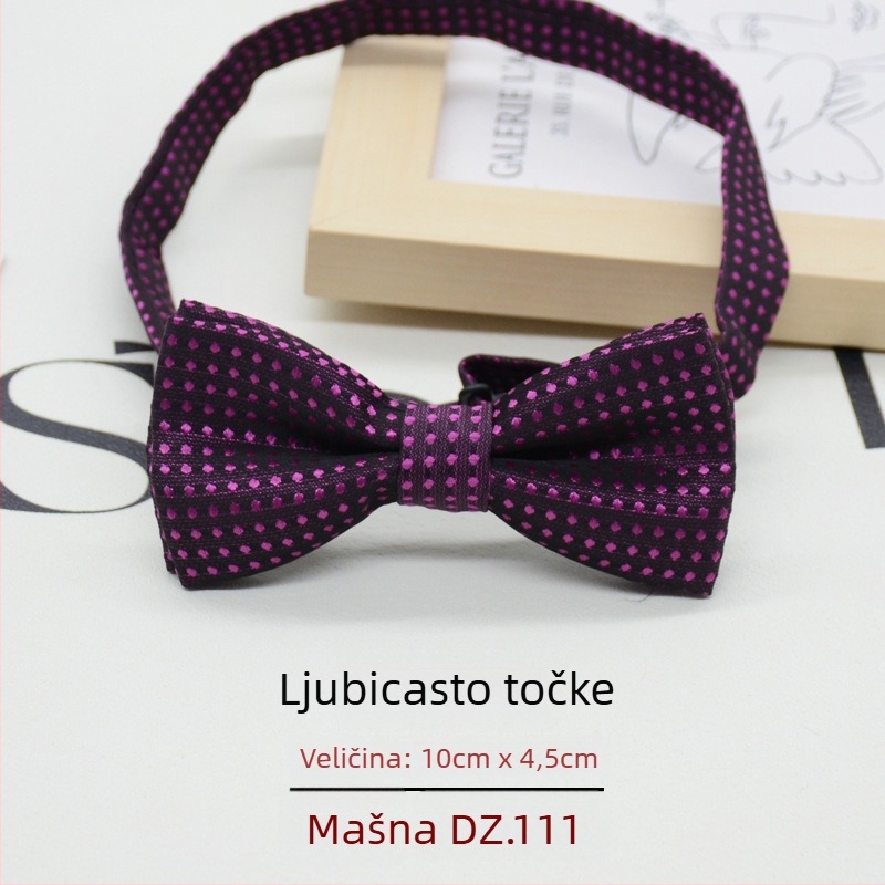 Dječja leptir-mašna s točkastim uzorkom, korejski stil, žakard tkanina, poliester materijal