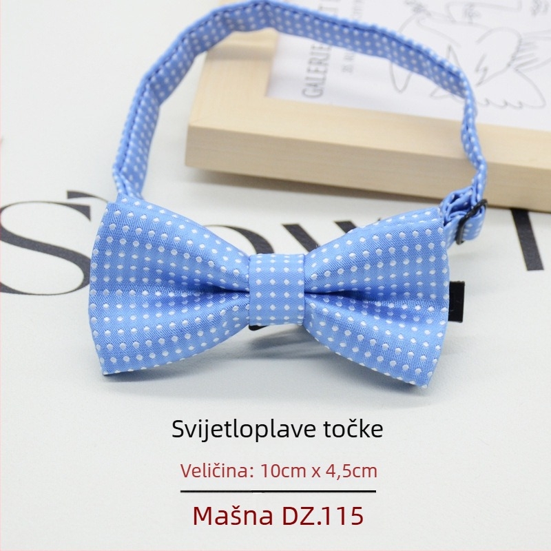 Dječja leptir-mašna s točkastim uzorkom, korejski stil, žakard tkanina, poliester materijal