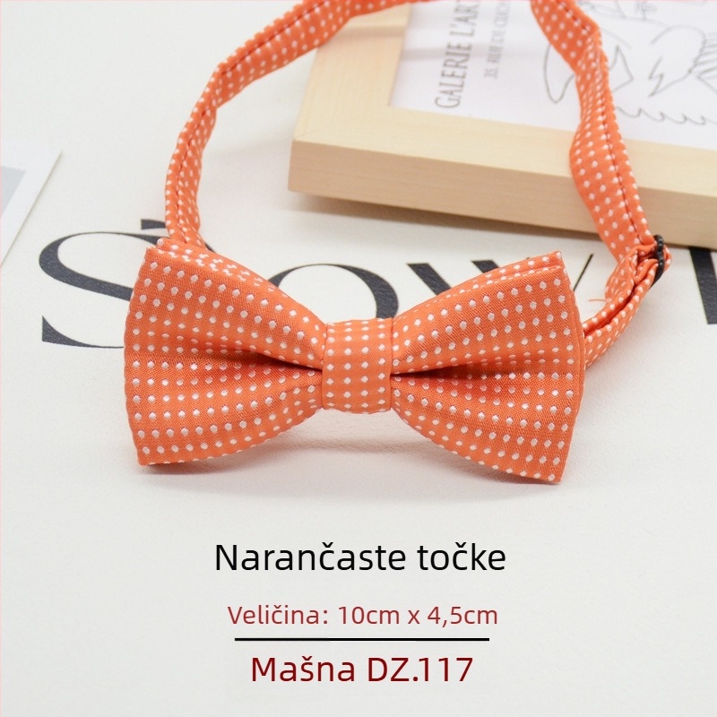 Dječja leptir-mašna s točkastim uzorkom, korejski stil, žakard tkanina, poliester materijal