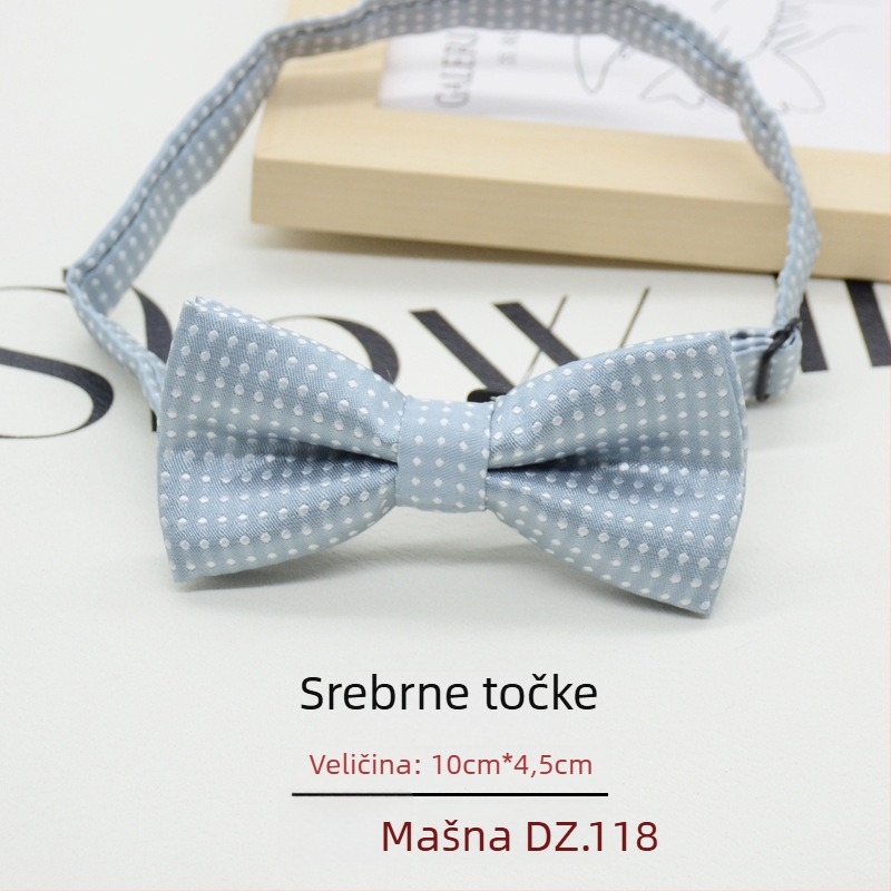 Dječja leptir-mašna s točkastim uzorkom, korejski stil, žakard tkanina, poliester materijal