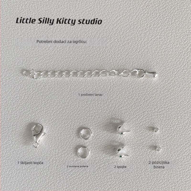 DIY komplet metalnih dodataka za narukvicu: univerzalni model, legura sa srebrnim ili zlatnim premazom; lobster clasp, pokrivena kopča, otvoreni prsten