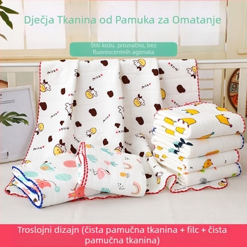 Novorođenački ručnik-wrap od pamuka, topao i podstavljeni, uzorci: životinje, karirani, crtani