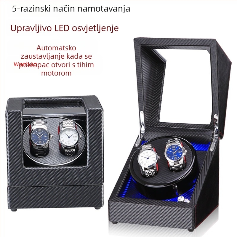 Kutija za navijanje satova za automatske mehaničke satove | Model SVC2000, MDF s završnim premazom piano, ručna obrada i poliranje