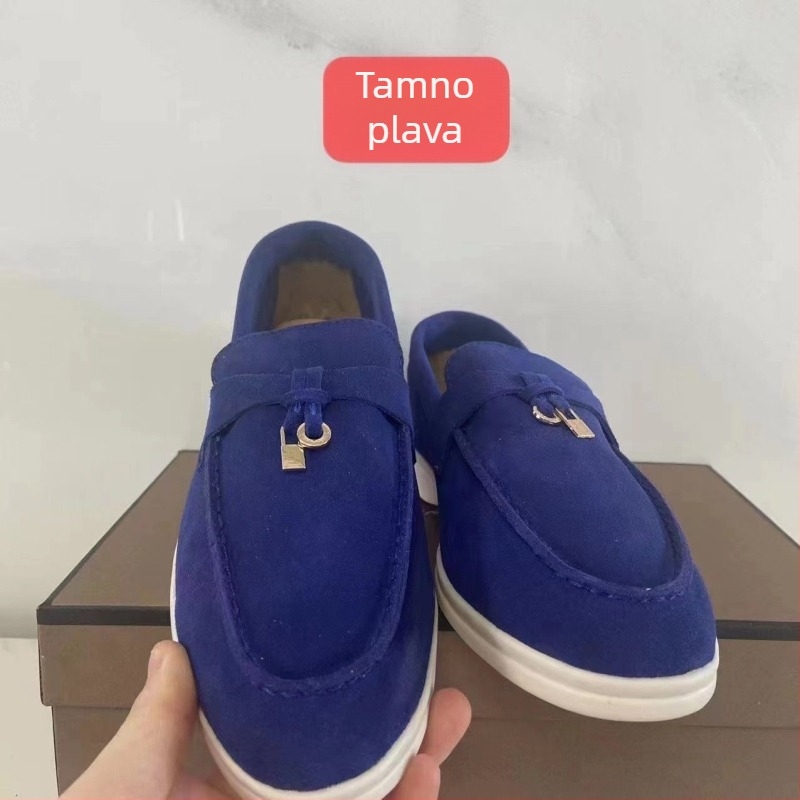 Unisex mokasine od suèdea, slip-on, okrugli vrh, gornji dio od ovčje kože, gumeni potplat