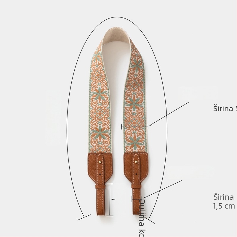Remen za torbu / ramenski remen, poliesterski, prugasti uzorak, minimalistički i luksuzni stil, proljetno izdanje 2025