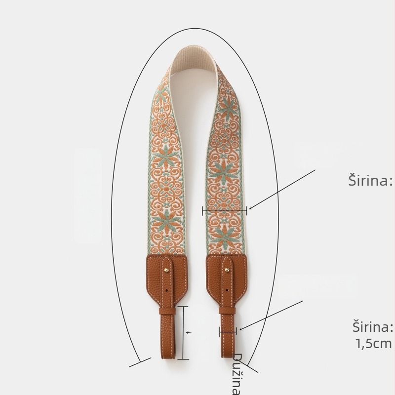 Remen za torbu - pleteni široki ramenski remen, poliester, prugasti uzorak, izuzetno lagan, otporan na habanje