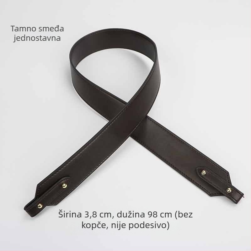 LV-kompatibilna naramenica za Neverfull torbu — prirodna koža, zrnata tekstura, jednobojna, jesen 2022