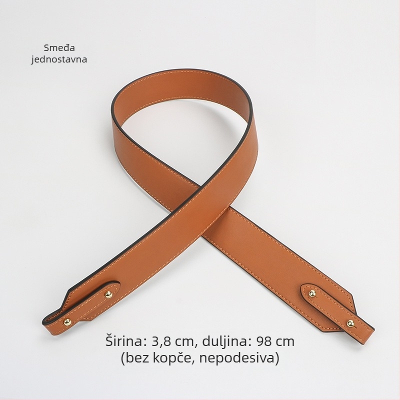 LV-kompatibilna naramenica za Neverfull torbu — prirodna koža, zrnata tekstura, jednobojna, jesen 2022