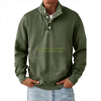 Muški sweatshirt s printom, slobodan kroj, dugi rukavi, 99% poliester, digitalni tisak, 3D džep