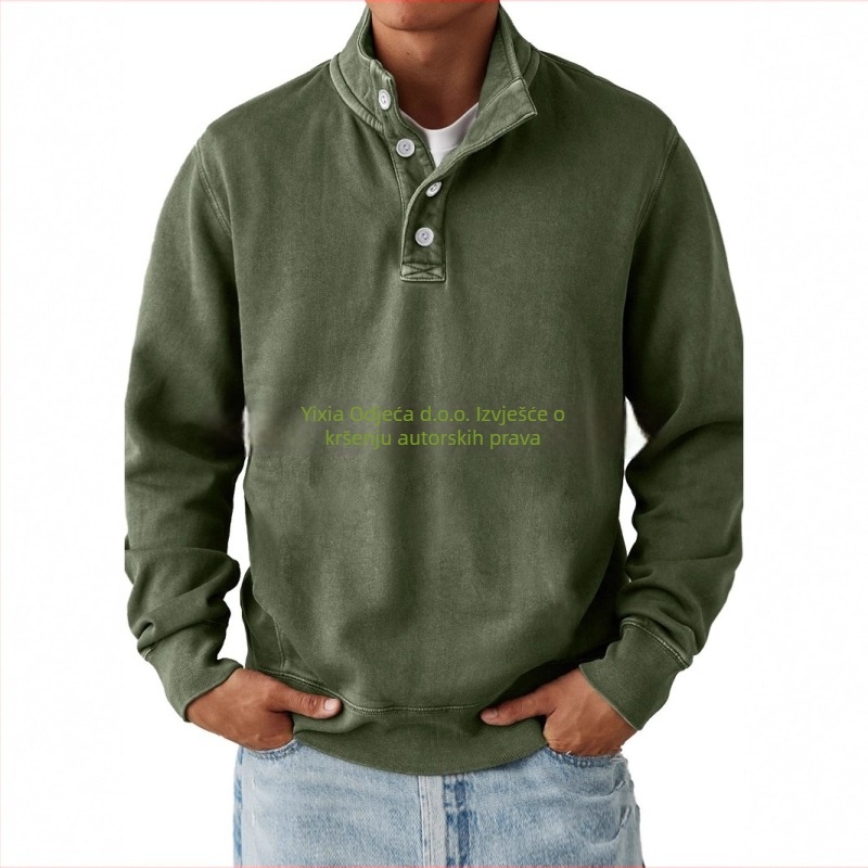 Muški sweatshirt s printom, slobodan kroj, dugi rukavi, 99% poliester, digitalni tisak, 3D džep