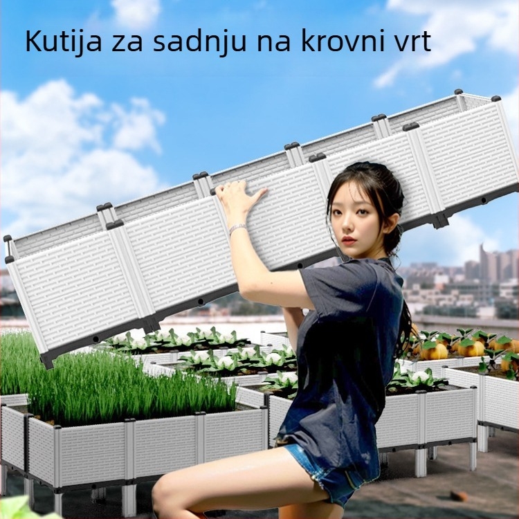 Plastični cvjetnjak, nordijskoga stila, za pod, injekcijsko oblikovan, prozračan i otporan