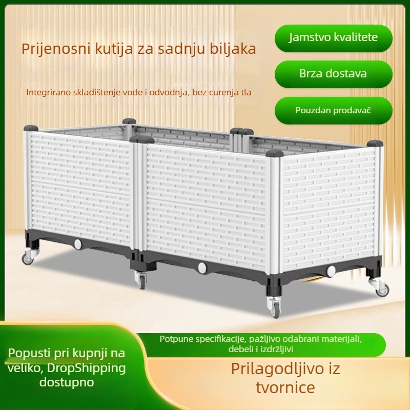 Plastični cvjetnjak, nordijskoga stila, za pod, injekcijsko oblikovan, prozračan i otporan