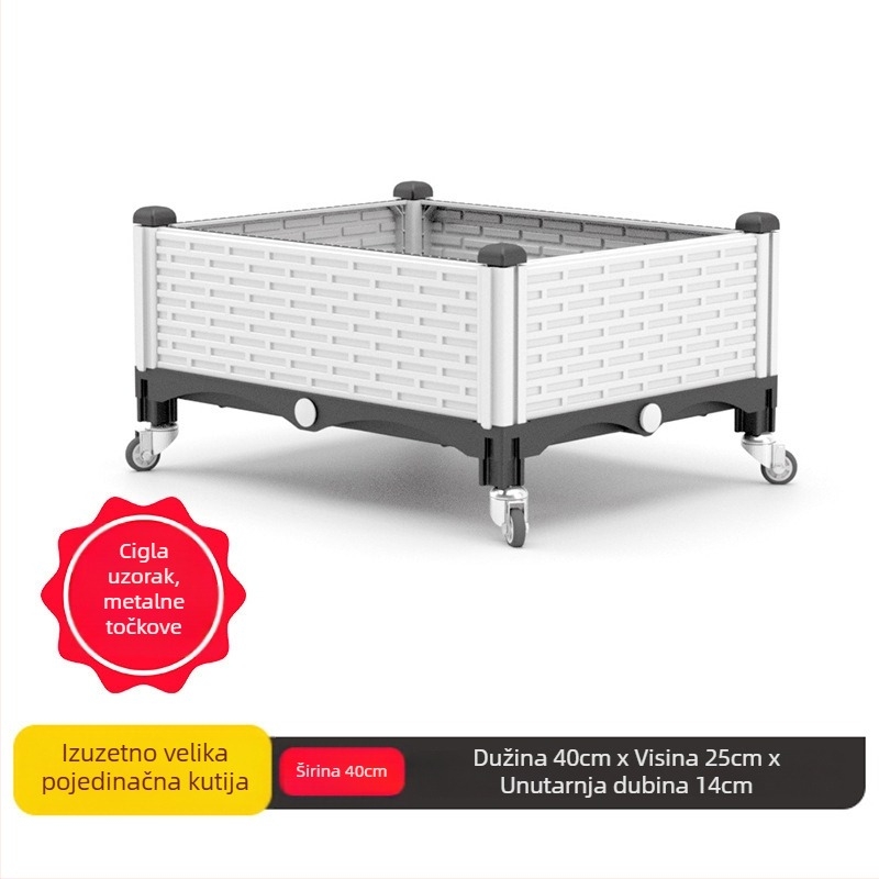 Plastični cvjetnjak, nordijskoga stila, za pod, injekcijsko oblikovan, prozračan i otporan