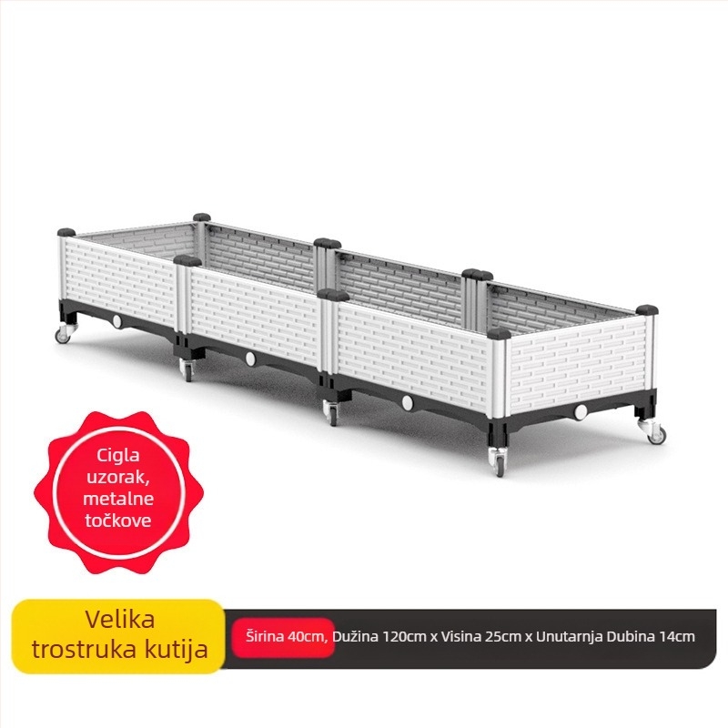 Plastični cvjetnjak, nordijskoga stila, za pod, injekcijsko oblikovan, prozračan i otporan