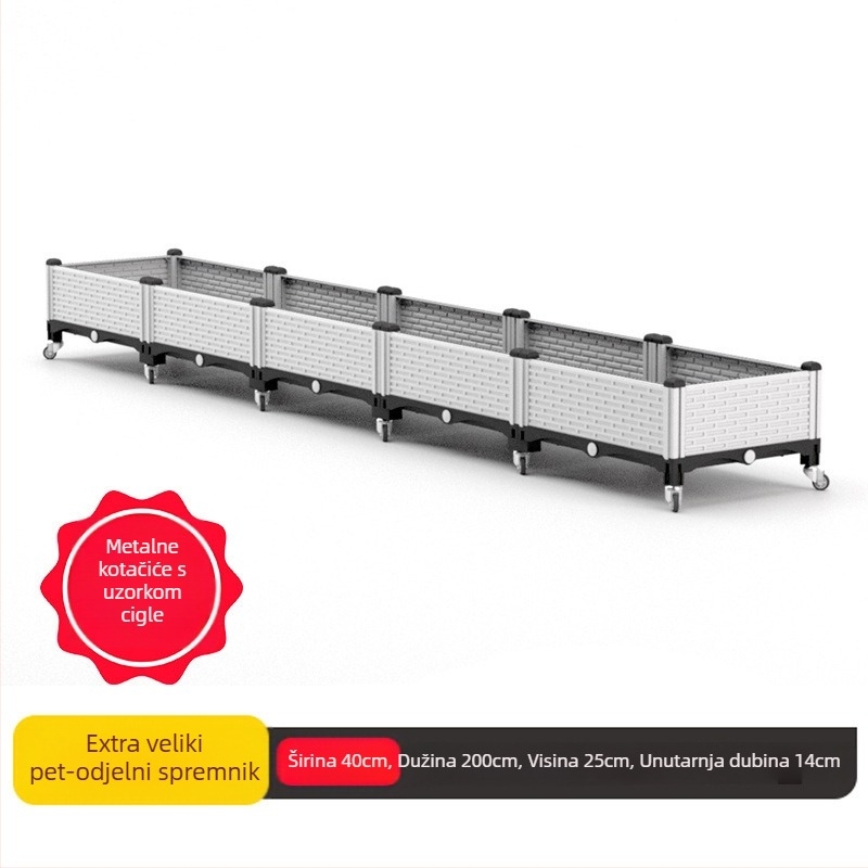 Plastični cvjetnjak, nordijskoga stila, za pod, injekcijsko oblikovan, prozračan i otporan